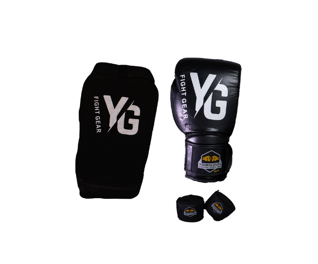 Your Gloves | Real Leather Gears | Kickboxing VOORDEELPACK: Kids - Zwart